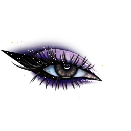 Ikon Elite Purple And Gold Glitter Eye Makeup