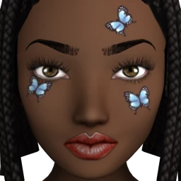 Flying Butterflies Face Tattoo Facepaint