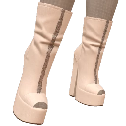 USAesthetics White Denim Open Toe Platform Boots
