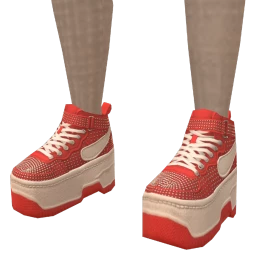 USAesthetics Red Crystal Hightop Platform Sneakers