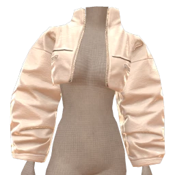 Drop Science White Bomber Cropped Jacket