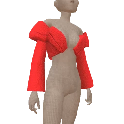 USAesthetics Red Chic Oversized Crop Jacket