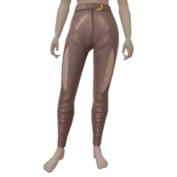 Chiara Grey-Violet Leather Cut-Out Pants