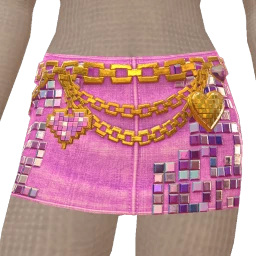 Cloud Nine Pixel Glam Mini Skirt With Gold Chains