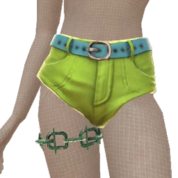 Delirious Lime Green Shorts & Blue Belt
