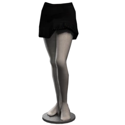 Foal Ruffle Trim Leather Skirt - Black
