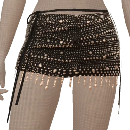 Mahiki Black And Silver Crystal Mini Skirt