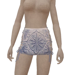 Drop Science Embossed Denim Lace Skirt