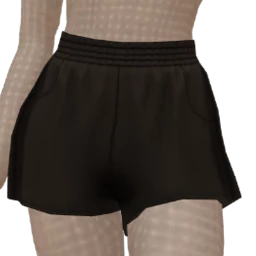 Palermo Basic Black Ribbed Shorts