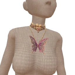 Cloud Nine Purple Iridescent Gold Butterfly Necklace