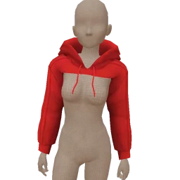 Chiara Super Crop Top Red Hoodie
