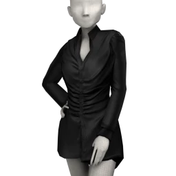 Chiara Black Stylish Shirtdress