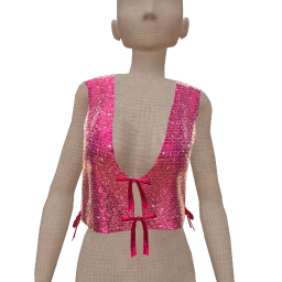 Cloud Nine Pink Glitter Bow Waistcoat