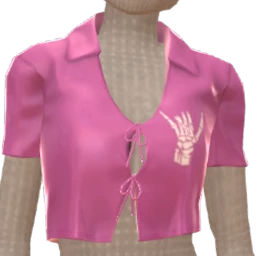 Cloud Nine Skeleton Hand Pink Crop Top