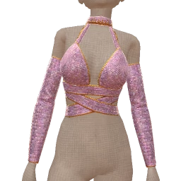 Cloud Nine Shiny Lilac Mosaic Wrap Halter With Matching Gloves