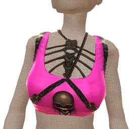 Drop Science Hot Pink Skeleton Crop Top
