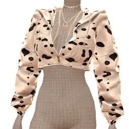 Drop Science Dotted Hooded Crop Top