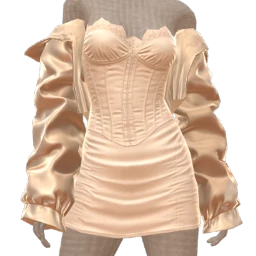 Front Row Cream Corset And Satin Bomber Outfit