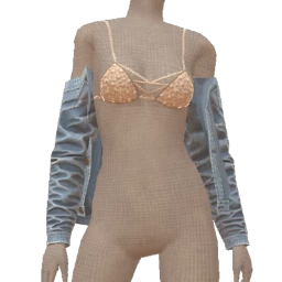 Front Row Diamond Bralette Denim Jacket