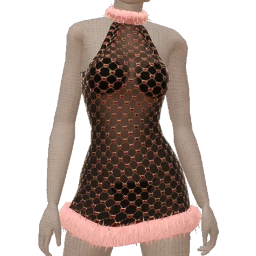 Ikon Elite Dazzling Heart Fur Hem Dress