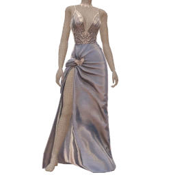 Ikon Elite Snow Blue Draped Skirt And Silver Bodice