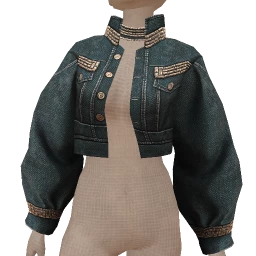 Ikon Pixel Cropped Denim Diamond Jacket