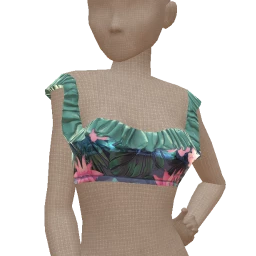 Prevail Dahlia Pinnata Pattern Cropped Top