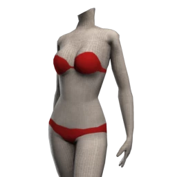Thin Strapless Bra and Pants - Red