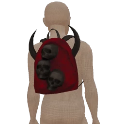 Delirious Crimson Horns And Skulls Backpack