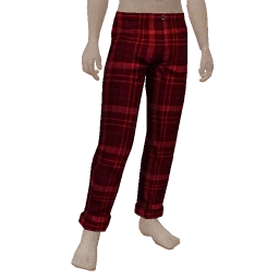 USAesthetics Maroon Check Print Trousers 