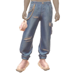 Yume Retro Cargo Jeans With Neon Tech Sneakers