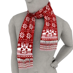 Foal Snowy Christmas Scarf - Red