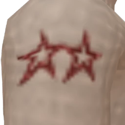Red Glitter Star Right Arm Tattoo