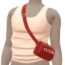 Drop Science White Ribbed Tank Top With Red Crossbody Bag