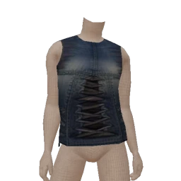 Delirious Ribbon Lace Up Denim Shirt