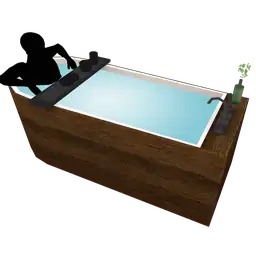 Loft Brutalist Wooden Bath