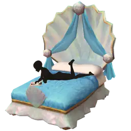 Luxe Blue Sea Shell Double Bed
