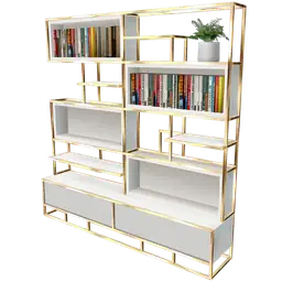 Wanderlust Contemporary Edge Pristine White Bookshelves