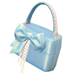 Luxe Blue Satin Pearl Bag Decorative Ornament