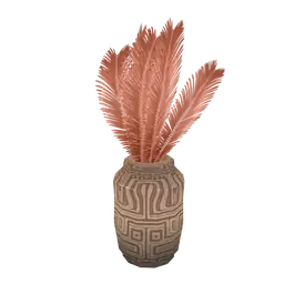 Wanderlust Vase With Feathers Decoration