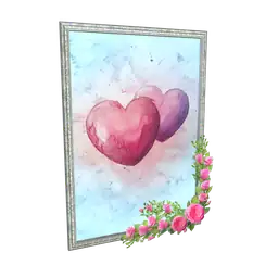 Cosmos Romantic Hearts Framed Wall Decor